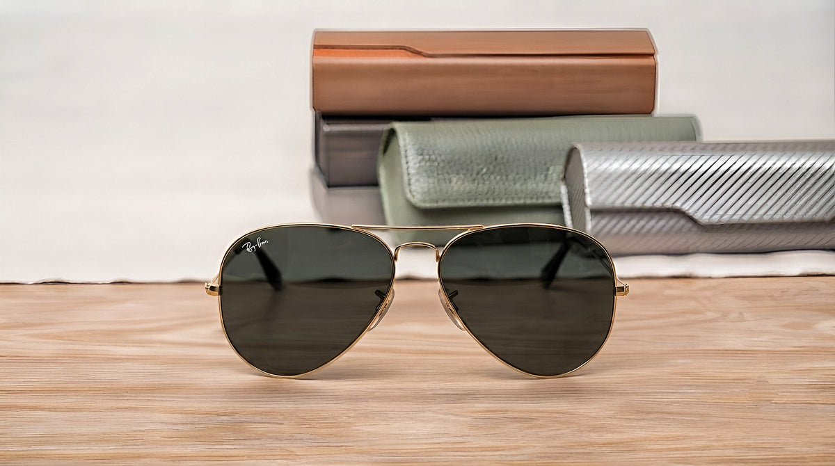 Classic Aviator Style Sunglasses ( Golden )