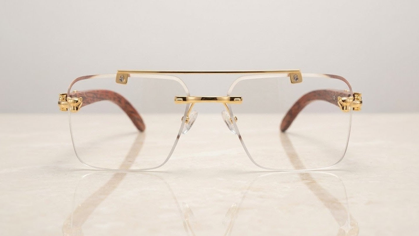 Premium Stylish 3 Piece Photo Chromic Blue Cut Glasses ( Thin Sides ) | With Premium Magnetic Case